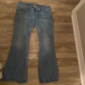 Flare leg blue jeans